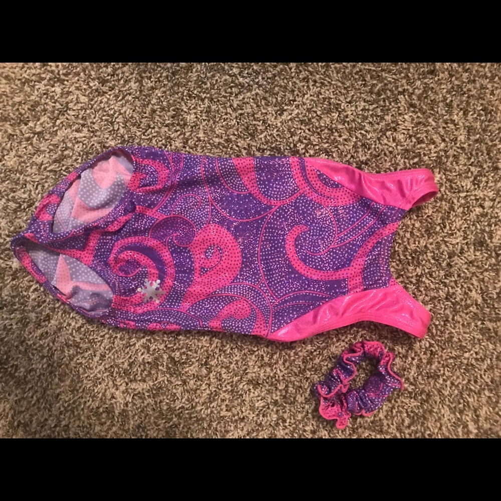 Girls snowflake gymnastics leotard